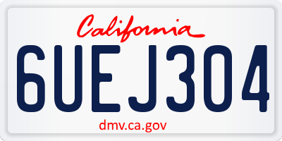 CA license plate 6UEJ304