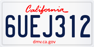 CA license plate 6UEJ312