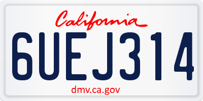 CA license plate 6UEJ314