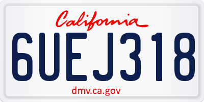 CA license plate 6UEJ318