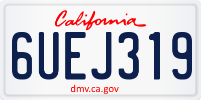 CA license plate 6UEJ319