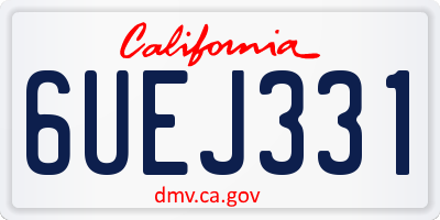CA license plate 6UEJ331