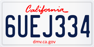 CA license plate 6UEJ334