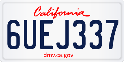 CA license plate 6UEJ337