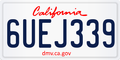 CA license plate 6UEJ339