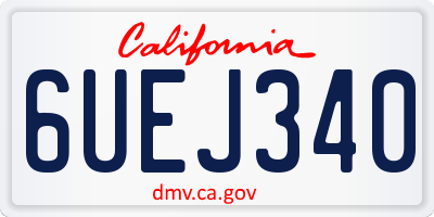CA license plate 6UEJ340