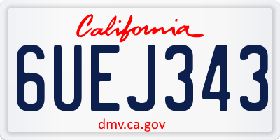 CA license plate 6UEJ343