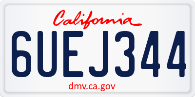 CA license plate 6UEJ344