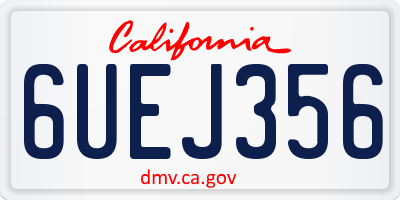 CA license plate 6UEJ356
