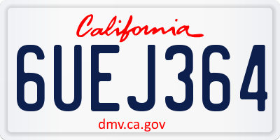 CA license plate 6UEJ364