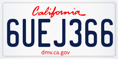 CA license plate 6UEJ366