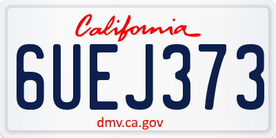 CA license plate 6UEJ373