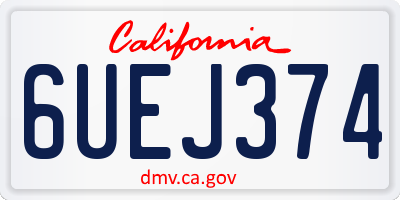 CA license plate 6UEJ374