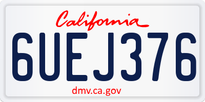 CA license plate 6UEJ376