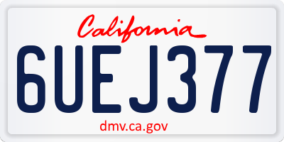 CA license plate 6UEJ377