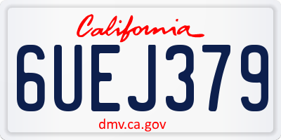 CA license plate 6UEJ379