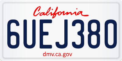 CA license plate 6UEJ380