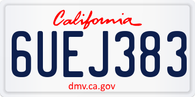 CA license plate 6UEJ383
