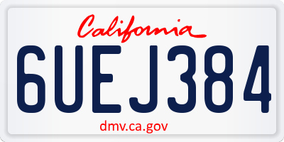 CA license plate 6UEJ384