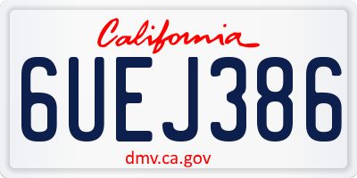CA license plate 6UEJ386