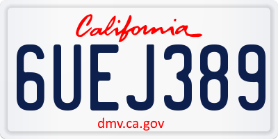 CA license plate 6UEJ389