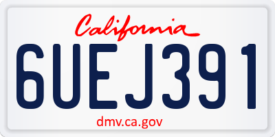 CA license plate 6UEJ391
