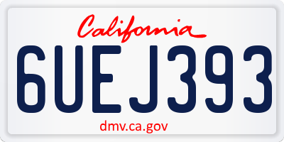 CA license plate 6UEJ393