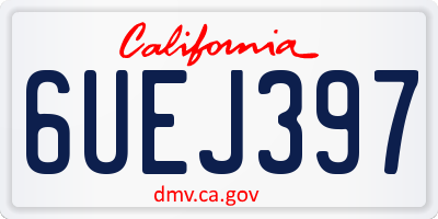 CA license plate 6UEJ397