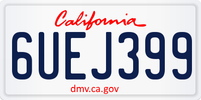 CA license plate 6UEJ399