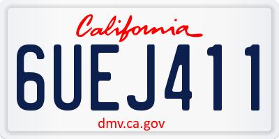 CA license plate 6UEJ411