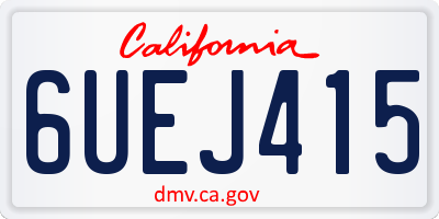 CA license plate 6UEJ415