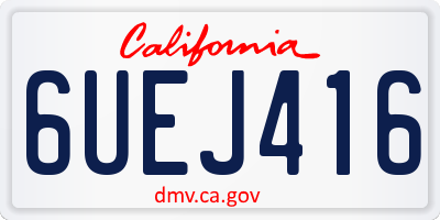 CA license plate 6UEJ416
