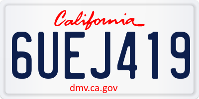 CA license plate 6UEJ419