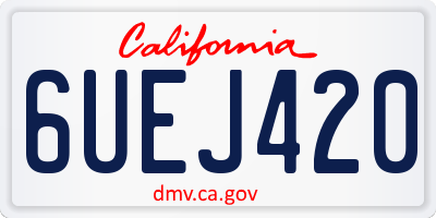 CA license plate 6UEJ420