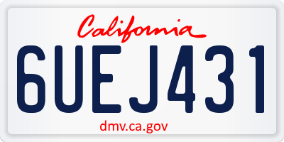 CA license plate 6UEJ431
