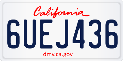 CA license plate 6UEJ436