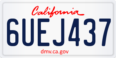 CA license plate 6UEJ437