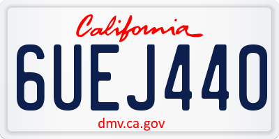 CA license plate 6UEJ440