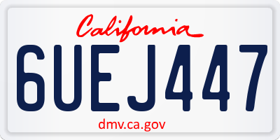 CA license plate 6UEJ447