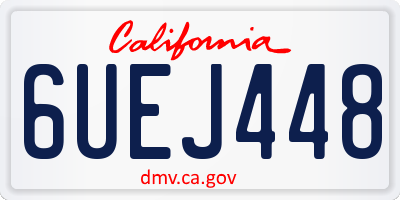 CA license plate 6UEJ448