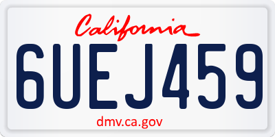 CA license plate 6UEJ459