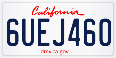 CA license plate 6UEJ460