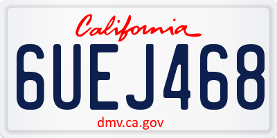 CA license plate 6UEJ468