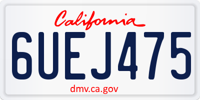 CA license plate 6UEJ475