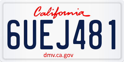 CA license plate 6UEJ481