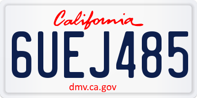 CA license plate 6UEJ485