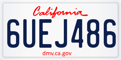 CA license plate 6UEJ486