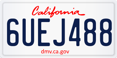 CA license plate 6UEJ488