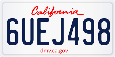 CA license plate 6UEJ498