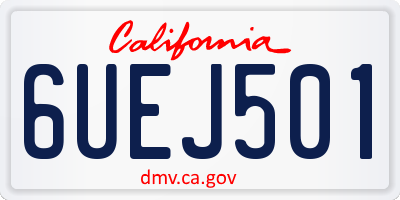 CA license plate 6UEJ501